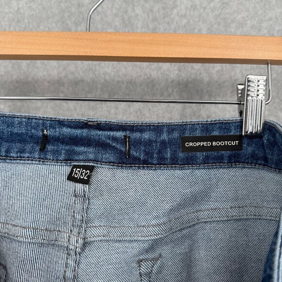 Judy Blue Mid Rise Demi Crop Bootcut Jeans Size 15/32 Medium Wash Stretch Casual - Picture 7 of 14